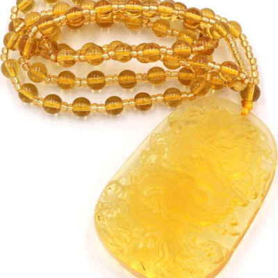 Vòng cổ tượng Rồng Pha lê vàng DTRV15