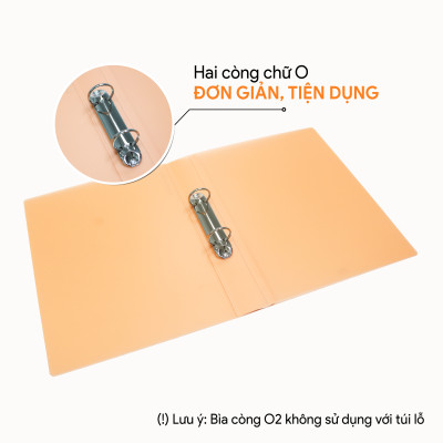 Bìa còng nhẫn O2 Sunset, sổ còng A4 thương hiệu AO+ đựng file tài liệu, lưu trữ hồ sơ văn phòng cao cấp