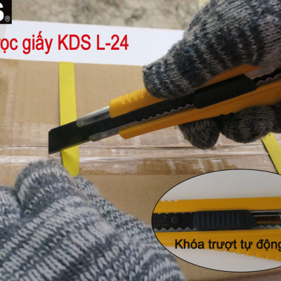 DAO RỌC GIẤY CÓ MÓC 18MM KDS L-24 (KHÓA TỰ ĐỘNG)