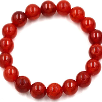 Vòng tay chuối hạt đá vân rồng đỏ 10 ly 18 hạt