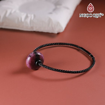 Vòng tay dây thép đồng điếu đá ruby nam phi 15x7mm, Dây thép 15cm mệnh hỏa, thổ - Ngọc Quý Gemstones