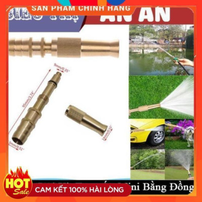 Đầu vòi xịt tăng áp mini Đầu vòi tăng áp đa năng bằng đồng tưới cây rửa xe cực mạnh 206587 tặng đai 