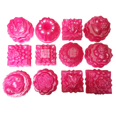 Bộ 10 khuôn rau câu trung thu - Khuôn hồng loại 10 cm - Mã số 1042