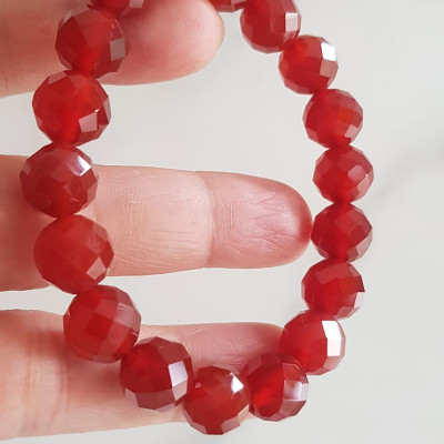 Vòng tay phong thuỷ Nữ đá mã não đỏ giác tự nhiên đẹp size vòng hạt 10mm hợp nữ mệnh hoả mệnh thổ ạ