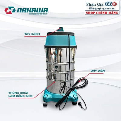 Máy hút bụi NAKAWA 30L Công suất 1600W, lực hút khỏe tiện lợi cho công việc dọn dẹp nhà cửa