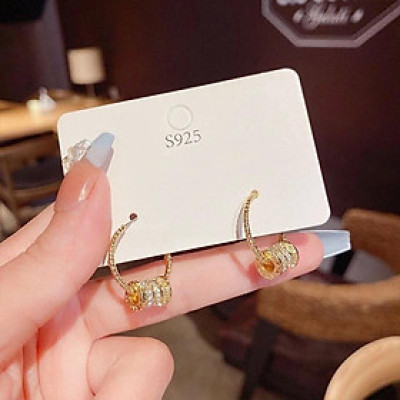 Earrings nữ đeo tai dáng tròn kim loại ulzzang