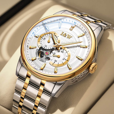 Đồng Hồ Nam I&W Carnival 627G Chính Hãng Full Box Chống Nước Kính Chống Xước Dây Thép Cao Cấp BH 60T (Máy Cơ Tự Động)