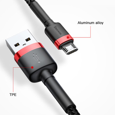 Cáp Sạc Nhanh Micro USB Cho Smartphone Android 2.4A Baseus Cafule - Hàng chính Hãng