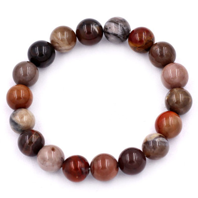 Vòng tay chuỗi hạt gỗ hóa thạch 10 ly 17 hạt