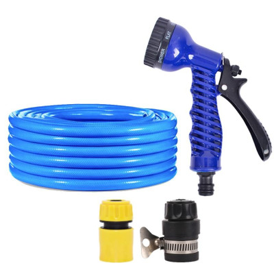 Bộ dây tăng áp 3 lần vòi xịt nước rửa xe, tưới cây loại 20m (cút nhựa nối nhựa đen 713-2) 206843