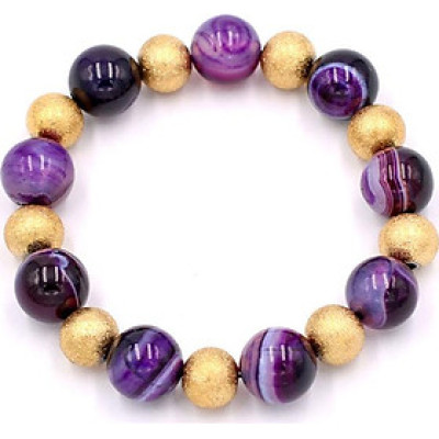 Vòng tay chuỗi hạt - thạch anh tím sọc 12 ly VTAISHVM1 - hợp mệnh Hỏa, mệnh Thổ