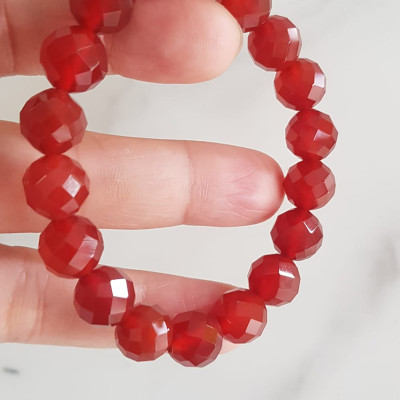 Vòng tay phong thuỷ Nữ đá mã não đỏ giác tự nhiên đẹp size vòng hạt 10mm hợp nữ mệnh hoả mệnh thổ ạ