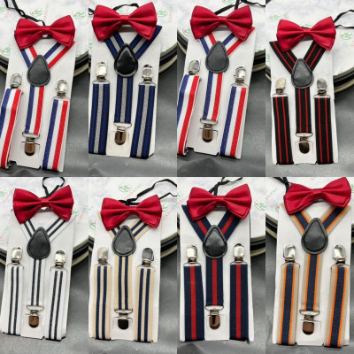 Combo Dây đai chữ Y bé kèm nơ cổ đỏ đô trai - gái 1-6 tuổi Giangpkc