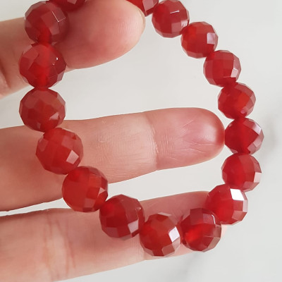 Vòng tay phong thuỷ Nữ đá mã não đỏ giác tự nhiên đẹp size vòng hạt 10mm hợp nữ mệnh hoả mệnh thổ ạ