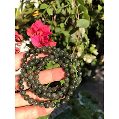 Vòng chuỗi đeo tay 108 hạt đá thạch anh tóc xanh tự nhiên Vòng size 6mm Chất liệu đá thiên nhiên đeo quấn vào tay kiểu vòng trẻ trung đẹp Hợp nữ mệnh mộc hỏa thủy ạ