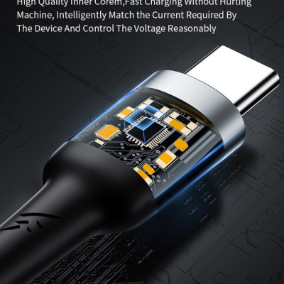 Cáp Wiwu F15 Cyclone PD 100W fast charge Cable  Tương thích với Máy tính xách tay/ Ipad/ Điện thoại/ Bảng điều khiển trò chơi , sạc siêu nhanh USB C sang USB C - Hàng chính hãng