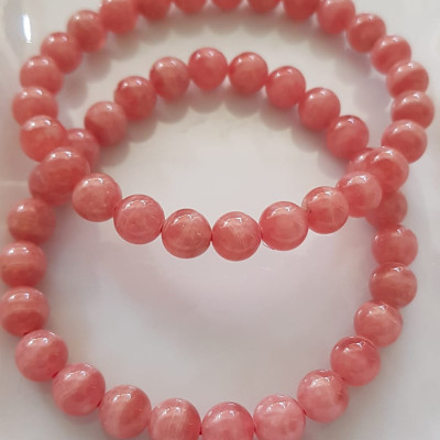 Vòng tay phong thủy Đá Đào Hoa tự nhiên Mới Đẹp AAA hạt tròn size 8mm Màu Hồng tươi bóng đẹp Nữ mệnh hỏa, mệnh thổ ạ Công dụng may mắn, tài lộc, tốt sức khỏe, xinh đẹp tay ạ 