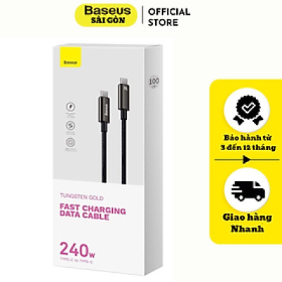 Cáp sạc nhanh Baseus Tungsten Gold Fast Charging Data Cable Type-C to Type-C CAWJ PD 240W- Hàng chính hãng