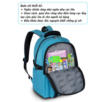 Balo thời trang đi học đi làm Xbags Sea Blue Xb 3201