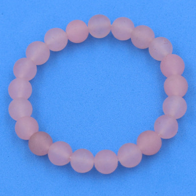 [Mệnh Hỏa, Thổ] Chuỗi đeo tay Thạch Anh Hồng Phấn Mờ 8 ly 21 hạt - hợp mệnh Hỏa, mệnh Thổ