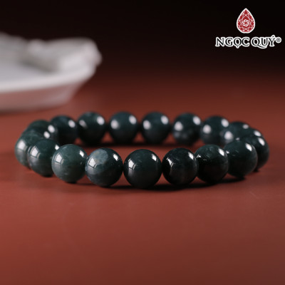 Vòng tay đá cẩm thạch lam ngọc hạt 10mm mệnh thủy, mộc - Ngoc Quý Gemstones