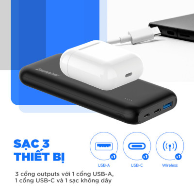 [ Hàng Chính Hãng ] Pin sạc dự phòng không dây Energizer QE10009PQ 10000mAh - Sạc Nhanh PD - BH 12 tháng
