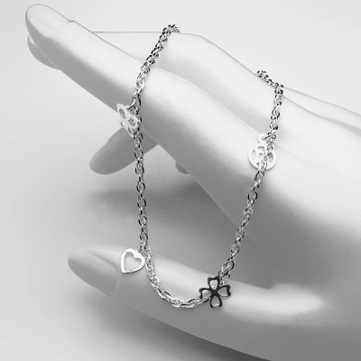 Lắc Chân Nữ Bạc Ý Bạc Hiểu Minh LC052 (Free Size)