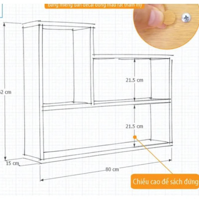 Combo 2 Kệ Gỗ Trang Trí Treo Tường Chữ L và Chữ U Tundo CTKT812 90cm x 62cm x 15cm