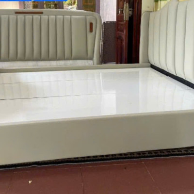 Giường ngủ bọc da thang sắt phản gỗ chắc bền Juno Sofa KT 1m6 x 2m hoặc 1m8 x 2m 