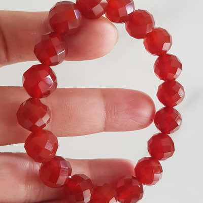 Vòng tay phong thuỷ Nữ đá mã não đỏ giác tự nhiên đẹp size vòng hạt 10mm hợp nữ mệnh hoả mệnh thổ ạ