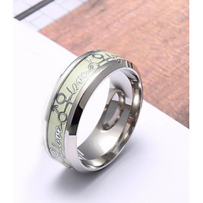 Nhẫn nam dạ quang hình cặp đôi