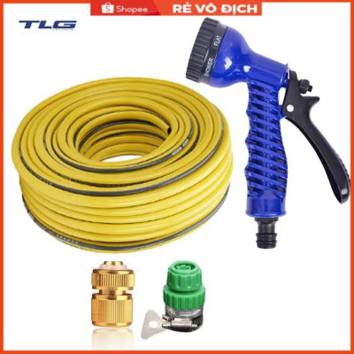 Bộ dây vòi xịt rửa xe, tưới cây, dọn dẹp nhà cửa 20m (cút đồng nối nhựa xanh) 206843