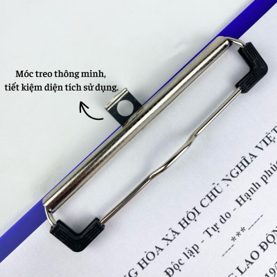 Bìa trình ký mica Enter G02 31.5x21.5cm có kẹp giấy A4 đứng