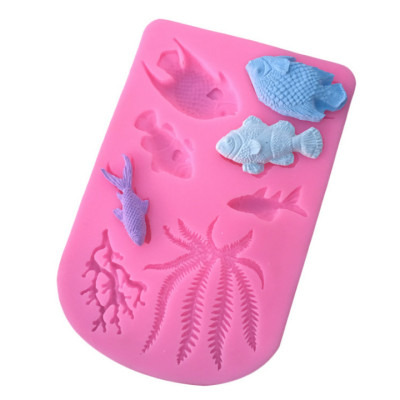 Khuôn silicon làm bánh, rau câu cá biển, san hô, rong biển - Mã số 1098