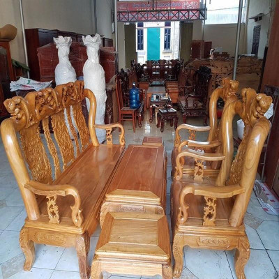 Bộ bàn ghế Minh Quốc Đào gỗ Lim Đánh Véc Ni