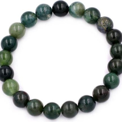 Vòng tay chuỗi hạt Cẩm Thạch Xanh Đậm 8 ly 20 hạt - hợp mệnh Mộc, mệnh Hỏa