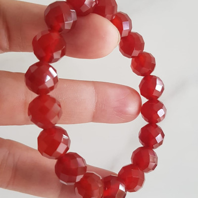 Vòng tay phong thuỷ Nữ đá mã não đỏ giác tự nhiên đẹp size vòng hạt 10mm hợp nữ mệnh hoả mệnh thổ ạ