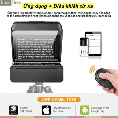 Lensgo TC7 II - Máy Nhắc Chữ 10 Inch Sử Dụng Điều Khiển Từ Xa Bluetooth Dành Cho Điện Thoại, Máy Ảnh - Hàng nhập khẩu