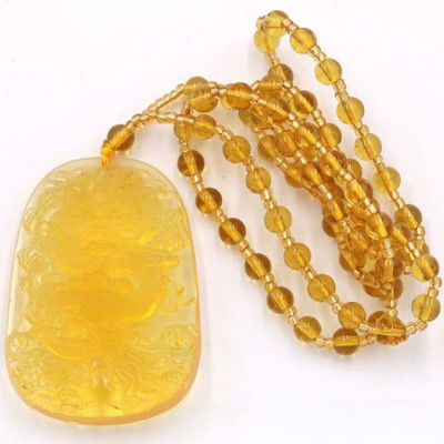 Vòng cổ tượng Rồng Pha lê vàng DTRV15