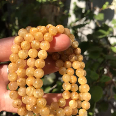 VÒNG TAY ĐÁ THẠCH ANH TÓC VÀNG TỰ NHIÊN SẠCH ĐẸP 108 HẠT  SIZE VÒNG 7MM 100% ĐÁ THIÊN NHIÊN  NỮ MỆNH KIM MỆNH THỔ MỆNH THỦY ĐEO KIỂU QUẤN TAY RẤT SANG RẤT XINH Ạ