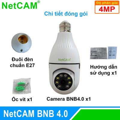 Camera IP WiFi Quay quét 360 độ NetCAM BNB4.0, Độ phân giải 4.0MP - Hàng Chính Hãng