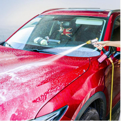 Bộ dây vòi xịt nước rửa xe, tưới cây . tăng áp 3 lần, loại 7m, 10m 206236 đầu đồng,cút,nối v + tặng đai