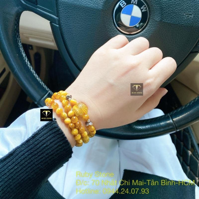 Vòng tay đá mắt hổ cuốn ba vòng tay mix