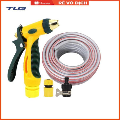Bộ dây vòi xịt nước rửa xe,tưới cây tăng áp 3 lần 15m(cút nhựa nối 713-1) 206317