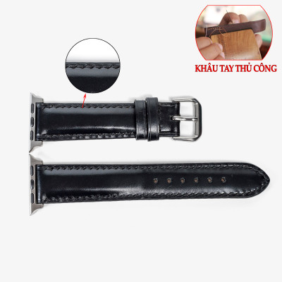 Dây đồng hồ dành cho AW Da bò thật khâu tay thủ công cao cấp  D106