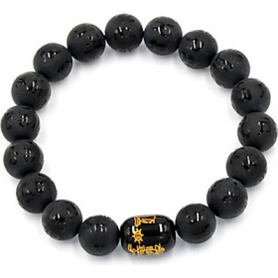 Vòng tay chuỗi hạt thạch anh phật chú 10 ly Thái tuế phù DTTD11