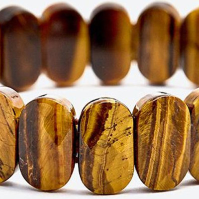 Vòng tay đá thạch anh mắt hổ bản oval 10x12mm - Ngọc Quý Gemstones