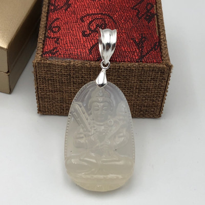 Mặt Dây Chuyền Nam, Nữ Mặt Phật Hư Không Tạng Bồ Tát - Phật Hộ Mệnh Tuổi Sửu-Dần Bạc Hiểu Minh MDN474 