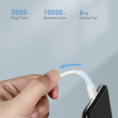 Cable Type-C to Lighting PD 18W Baseus Mini White (CATLSW-02) - Hàng chính hãng