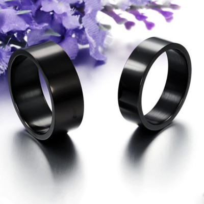 Nhẫn cặp trơn màu đen NC119 size 6